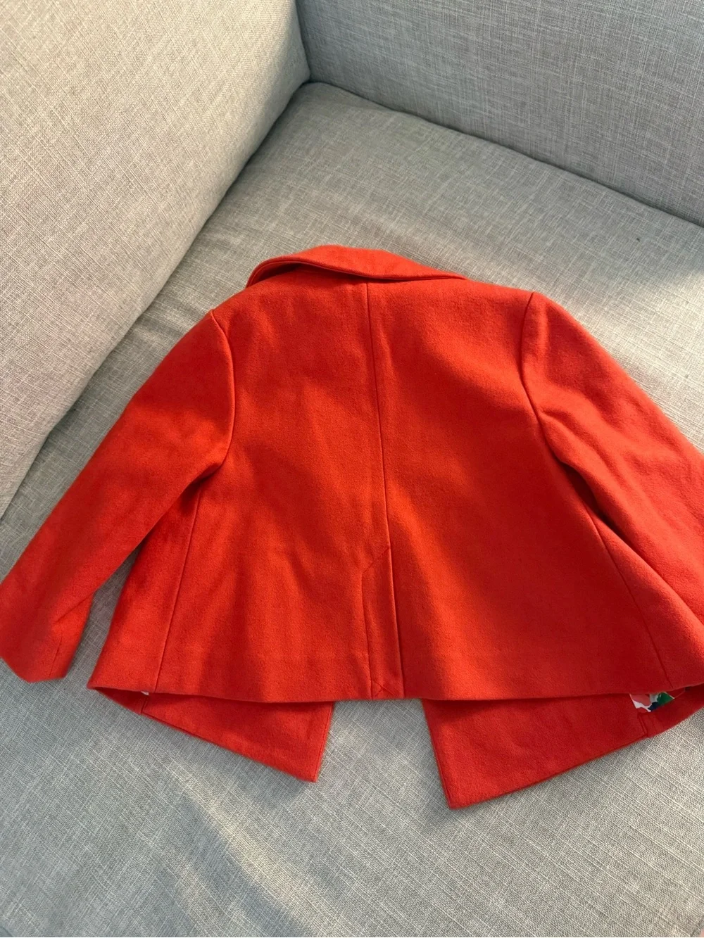 Janie and Jack Kid's Orange Double-Breasted Pea Coat